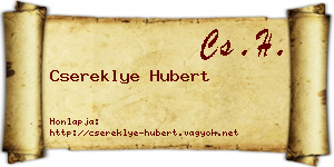 Csereklye Hubert névjegykártya